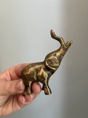 Vintage Brass Elephant 3" Miniature
